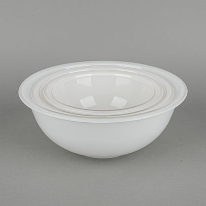Glass Nesting Bowls White Set of 3