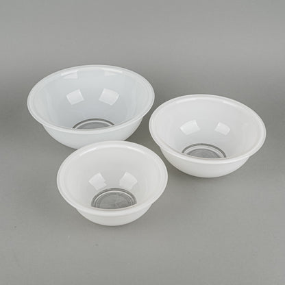 Glass Nesting Bowls White Set of 3